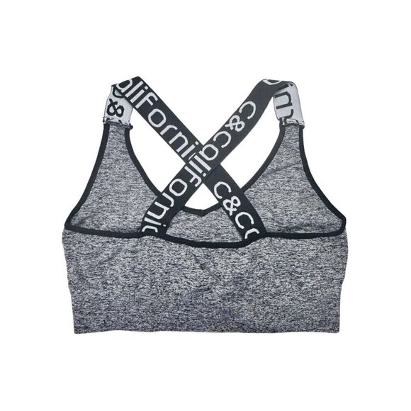 C&C California Cross Back Grey Sports Bra Sz. L - Picture 4 of 8